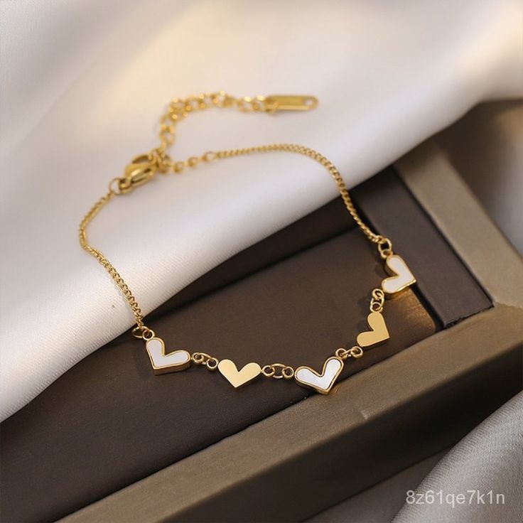 Pure Steel Enamel Heart Bracelet
