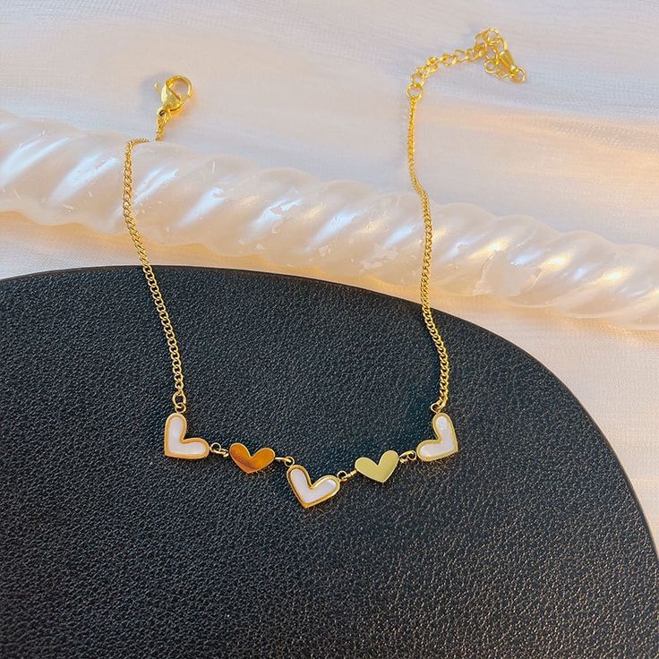 Pure Steel Enamel Heart Bracelet