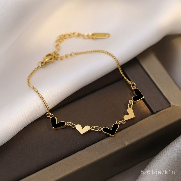 Pure Steel Enamel Heart Bracelet