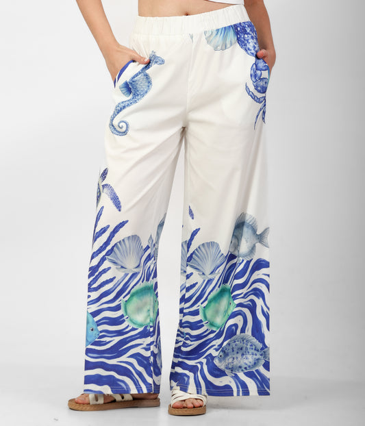 Women's Wide-Leg Printed Pants