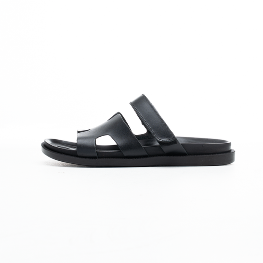 H-Strap Leather Slippers