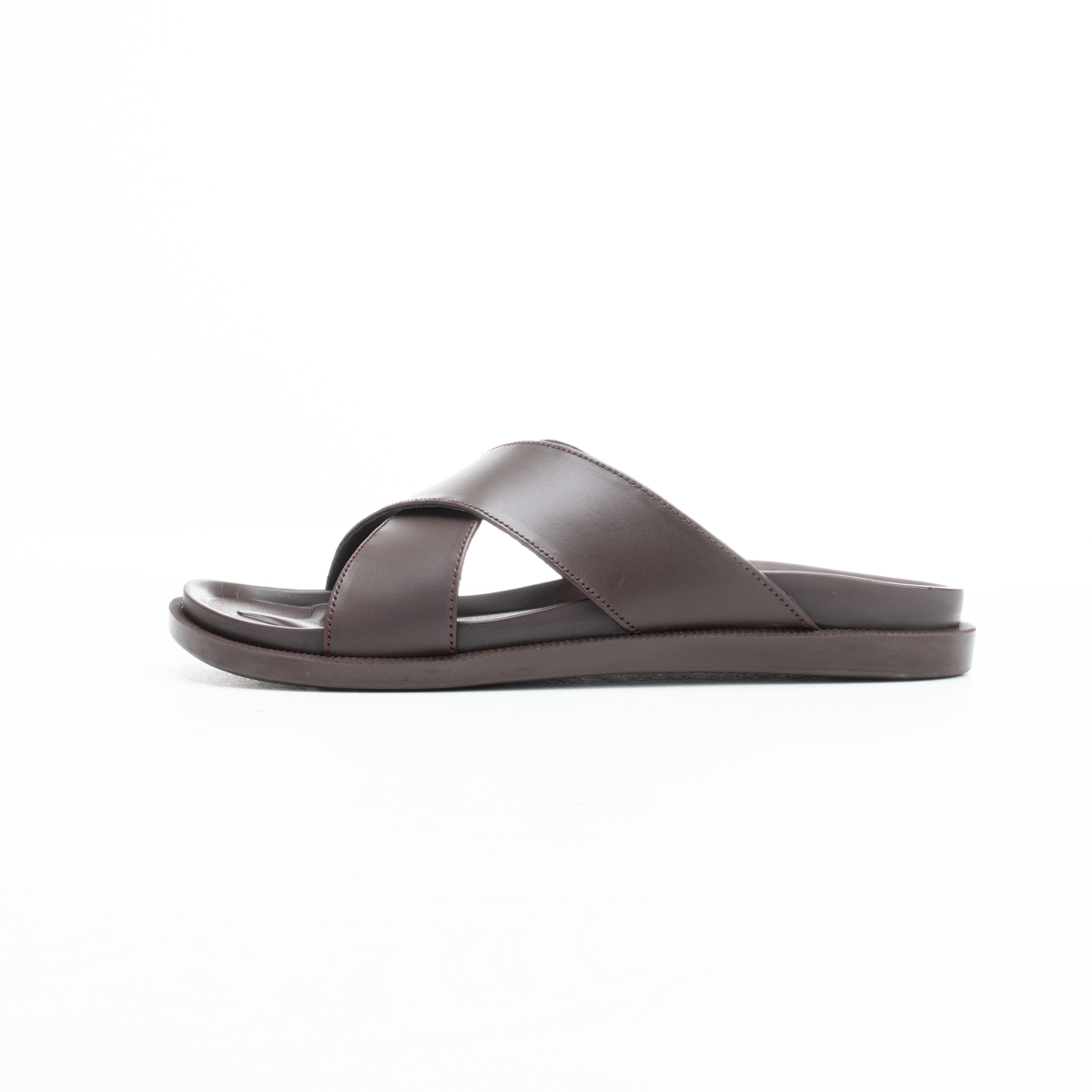 leather crossed strap sandal
