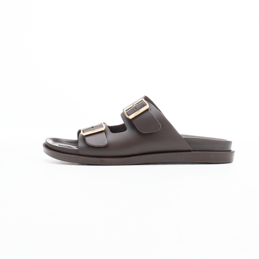 Men’s Leather Slippers – Double Buckle