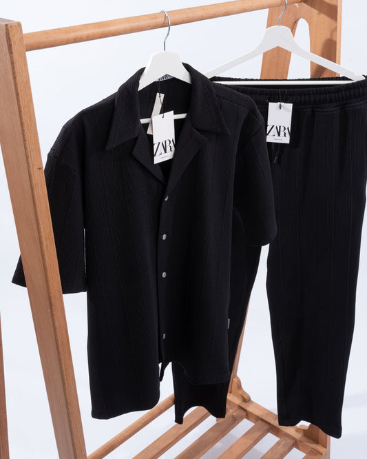 Cotton Jacquard Shirt & Pants Set