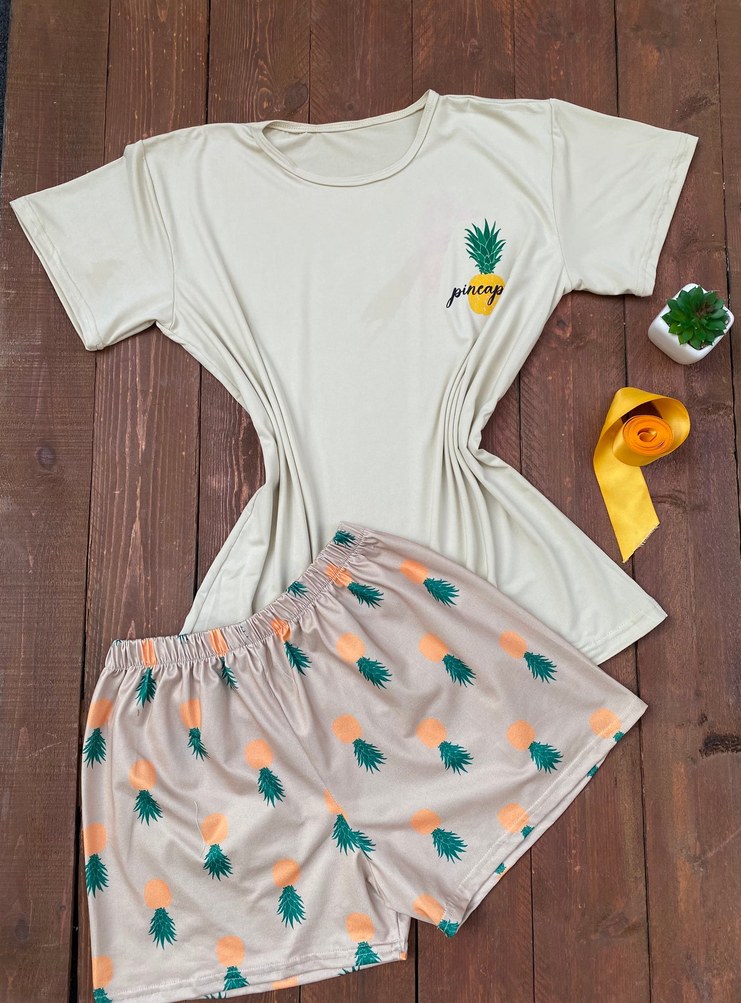 Lightweight Cotton-Blend Short Pajama Set